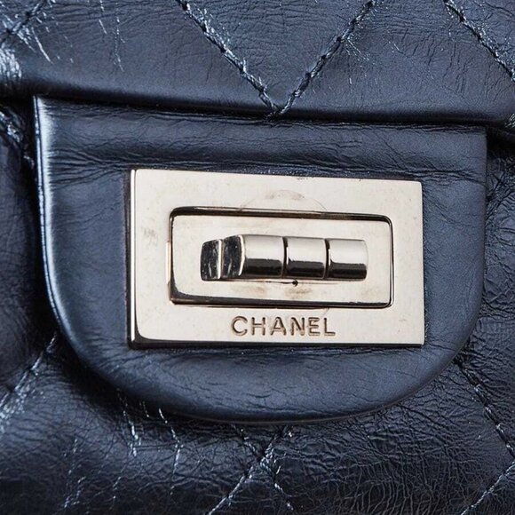 Chanel Blue 2.55 Reissue Quilted Classic Metallic Calfskin Leather 228 Maxi F... - Picture 8 of 9